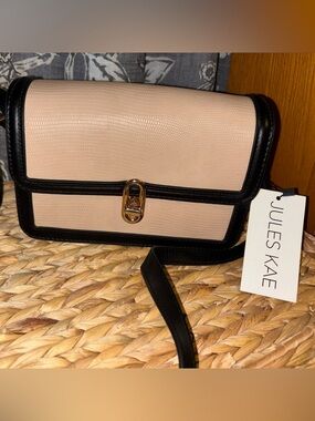 Jules Kae Two-Tone Blush and Black Crossbody Bag